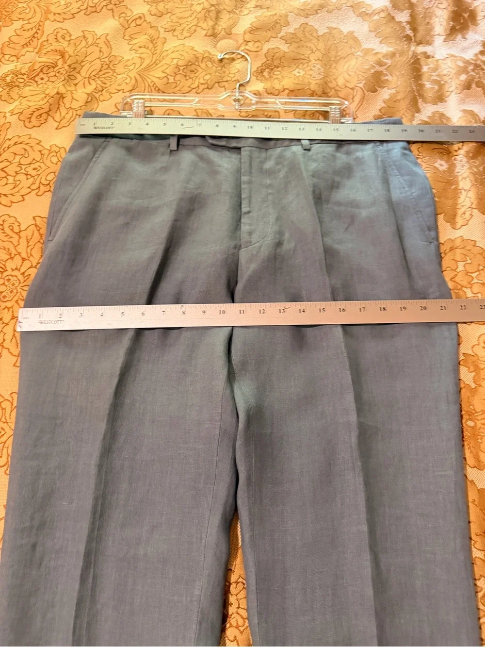 Todd Synder New York Men’s 100% Linen Slacks, Gray, Flat Front, NWT, Sz 36 x 34